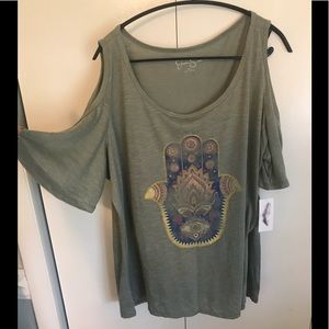 Jessica Simpson cold shoulder top 2X